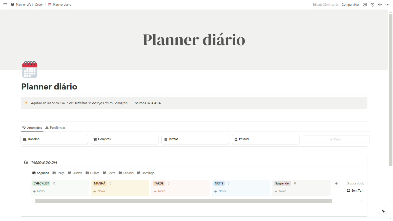 Planeje suas tarefas e rotina fixa